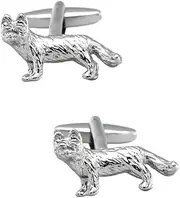 [JYHLSHBA] Cufflinks For Men 1 Pair Of Men'S Cufflinks Silver Fox Cufflinks Men'S French Shirt Cufflinks