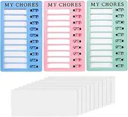 Checklist Board,3 PCS My Chores Checklist Board Daily Schedule My Chore Board Plastic Chore Chart Memo Checklist Boards Chore Chart Customized for Adults Boards with 10 Blank Paper for Home Trave