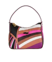 Emilio Pucci Yummy Logo-Plaque Zipped Shoulder Bag One size Chocolate brown, black, fuchsia, white