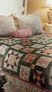 Memory Lane Queen size 30 block quilt pattern download Intermediate 98" x 102"