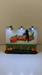 Custom Lemax Spooky Town Lighted Billboard Black Cat Sing A Song Of Halloween