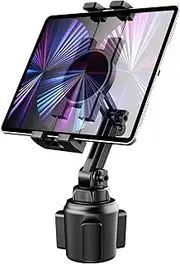 Cup Holder Car Tablet Mount, Charchendo iPad Holder for Car/Truck, 360° Rotation Adjustable Arm Universal Tablet Stand Compatible with iPad Pro 11 Air Mini, Galaxy Tabs, Cell Phone, 4.7-13" Devices
