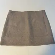 J Crew Women’s Pencil Skirt Mini Beige Wool ViscoseBlend Lined Front Pocket Sz 8
