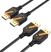 DisplayPort Cable 6 Feet, 2-Pack DP to DP Cables, 4K Display Port Cable Male to Male Adapter with 2K@165Hz, 2K@144Hz Support 3D, HDR for Gaming Computer TV Monitor Docking Station