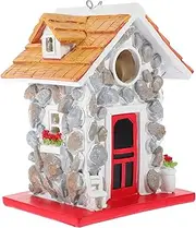 Toddmomy Stone House Gardening Decoration Resin Bird House Small Bird Supply Bird Home Park Bird House Outside Birdhouse Resin Bird Nest Bird Nest Decoration Resin House