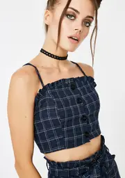 Homewerk Plaid Crop Top