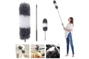 BOOMJOY Extendable Microfiber Duster Set Telescoping Stainless Steel Pole Bendable Washable Dusters