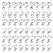 , 100 Pack Silver Metal Star Heart Shape Claw Swivel Lobster Clasp Alloy Snap...