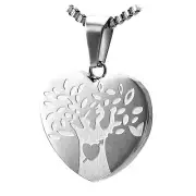 Celtic Tree of Life Heart Shaped Stainless Steel Fashion Pendant Necklace II