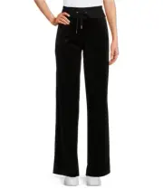 Calvin Klein Drawstring-Waist Wide-Leg Pants Jersey Pants Black XL