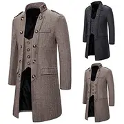 Men's Winter Coat Peacoat Coat Business Casual Winter Cotton Blend Warm Outerwear Clothing Apparel Stylish Classic Timeless non-printing Solid Color Pocket St