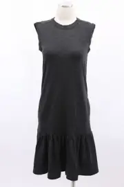 NWT $1775 Brunello Cucinelli Virgin Wool Knit Monili Beaded Pep-Hem Dress M A181
