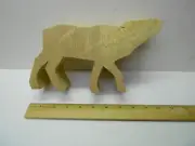 8" Long Basswood Elk or Wolf Cutout Roughout for Wood Carving, 2 1/2" Thick