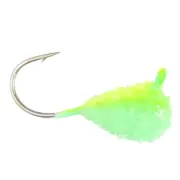 Clam Snow Drop XL 1/32 oz - Green Apple - Tungsten Glow Ice Fishing Jig