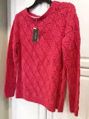 Tommy Hilfiger Womens Red Pullover Sweater NWT Size XL
