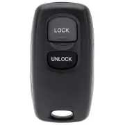 Uncut Key Replacement 2 Button Keyless Entry Remote Key Fob Shell Case and Button Pad Compatible with MAZDA 2 3 6 323 626 Black