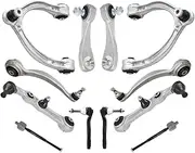 Front Upper Lower Control Arms Tie Rod End Link 12pcs Set Compatible For Benz W205 W213 2015 2016 2017 2018 2019 2020