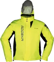 Modeka AX-Dry II, rain jacket , color: Black/Neon-Yellow , size: 6XL