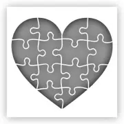 Heart Puzzle #1 Stencil - Choose a Size - Laser-Cut Reusable Plastic