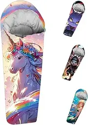 KidzAdventure 32F-59F Youth and Kids Sleeping Bag | Indoor/Outdoor Boys and Girls Sleeping Bag | Mummy Style, Lightweight Sleeping Bag for Kids