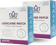 HONESTMED Maximum Strength Lidocaine OTC Pain Relief Patch, 4% Lidocaine, Unscented, 3.9” x 5.5”, 60 Count Box
