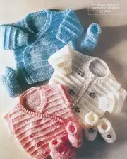 Baby Knitting Pattern Everyday Garter Ridge Cardigans Waistcoat Booties 8/4ply