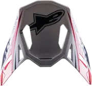 ALPINESTARS 8981122-2378-OS S-M10 CARBON META2 VISOR WHITE/RED/BLUE GLOSSY