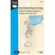 Dritz 728-65 Small Swivel Hook & D-Ring-Nickel