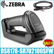 Zebra DS8178-SR7U2100SFW Bluetooth 1D 2D Barcode Scanner With USB Cable + Cradle
