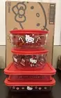HTF Pyrex Hello Kitty Christmas Holiday 8pc Glass Storage Containers & Lids
