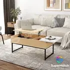 Narrow Console Table Hallway Sofa Couch Side with Rattan Storage Drawers Shelf