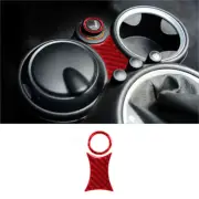 2Pcs Red Carbon Fiber Interior Cigarette Lighter Cover Trim For Mini Cooper (for: Mini)