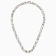 [Emanuele Bicocchi] 925 silver chain necklace with crystals One size Metal