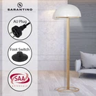 Sarantino Floor Lamp with White Acrylic Dome Shade and Metal Base