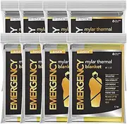 Risen Emergency Foil Mylar Thermal Blankets - Retains 90% of Body Heat, High Reflective Space Safety Blanket - Ideal Supply for Survival, Outdoors, Camping, Hiking, First Aid (4 Silver 4 Gold)