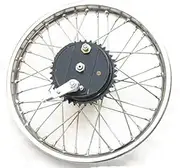 AEspares Vintage Rear Half Width Wheel With Brake System Sprocket SS Spokes