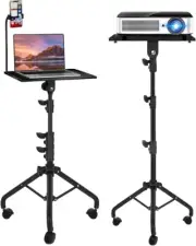 Projector Stand with Phone Holder, Adjustable 60-130CM Foldable Tripod Floor Sta