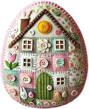 Egg Kit Felt Mosaic - Projects Art Kit Felt Mosaic, Craft Kit The House Chicks With Package Material And Instructions, Kits For Adults,