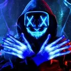Halloween Glowing Mask with Gloves, Blue Scary LED Light Up Mask Glowing Mask...