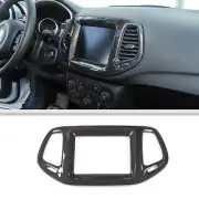 Carbon Fiber 8.4" Dashboard GPS Navigation Cover Trim Bezel For Jeep Compass 17+ (for: Jeep)