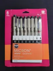 Sakura Pigma Micron Pen Set Black 005 01 02 03 05 Brush Graphic 30067 ANIME