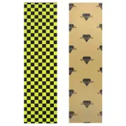 Black Diamond Skateboard Grip Tape Sheet Yellow Checker 9" x 33" Griptape