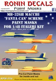 1/48 Ronin Decals MB-326H Macchi "Fanta Can" Scheme Paint Masks for Italeri Kit
