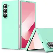 [Ikziwreo] Compatible with Samsung Galaxy Z Fold 6 Case,Liquid Silicone Soft Gel Rubber Bumper, Shockproof Flexible Protective Case for Samsung Galaxy Z Fold 6 5G(2024), Light Green