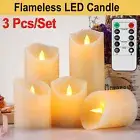 3x Flickering Battery Operated Flameless LED Candle Lights Home Wedding Decor AU
