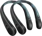 Neck Fan, Hands Free Bladeless Personal Fan, USB Powered 3-Speed, Black-03-2Pack