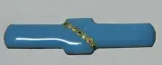 Antique Robins Egg Blue Enamel & Painted Unique Circle Design Piece Trim #H813