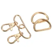 Swivel Trigger Snap Hooks, Classic Lobster Clasps with D-Rings (1", Gold)