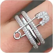 [Jacruces] Silver & Gold Stackable Rings for Women Non Tarnish Ring Set Dainty 14k Gold Plated Cz Cubic Zirconia Wedding Rings Thumb Ring Set Stacking Pack Statement Chunky Band Rings Unique Jewelry Gift