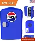 Stylish Blue 4L Mini Fridge – Pepsi 6-Can Portable Cooler with Automatic Defrost